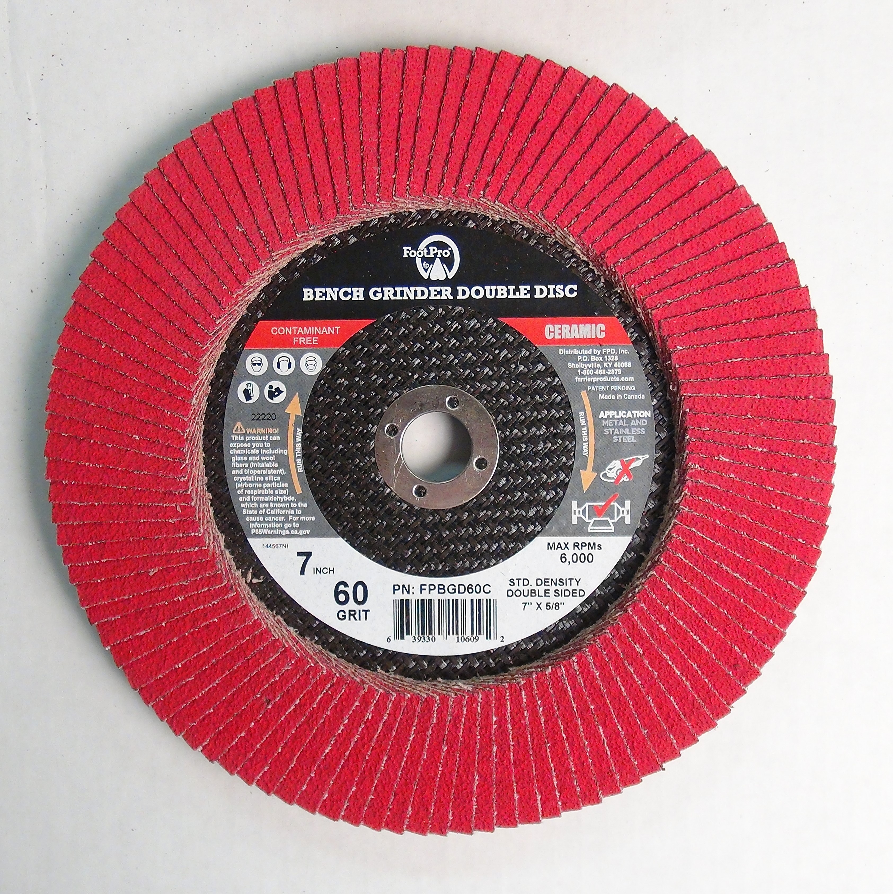 FootPro Bench Grinder Double Disc 60 gr. Ceramic
