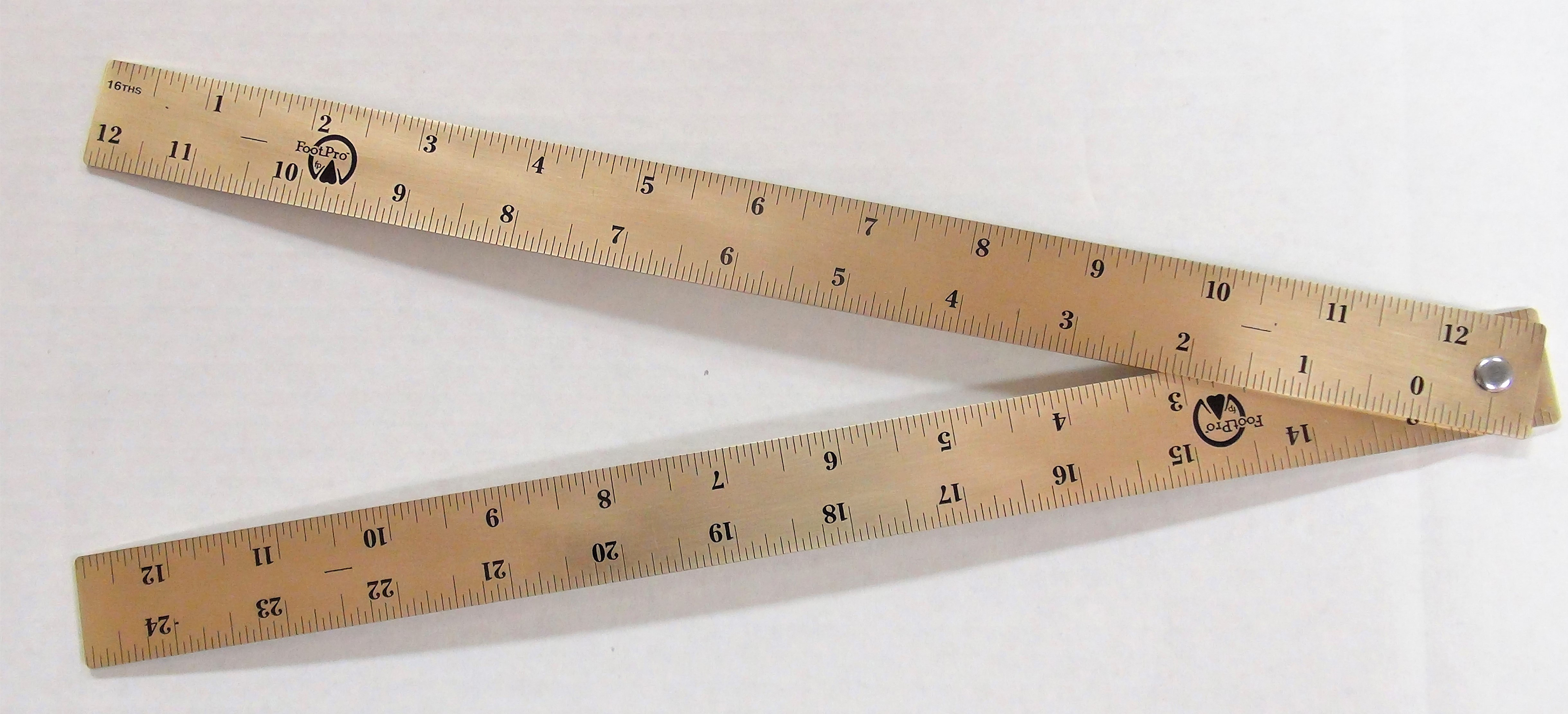 FootPro Folding Brass Ruler (24" Brass Ruler (Inches Only)