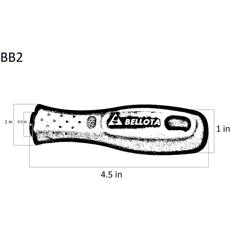 B2 Handle 12" Round 6" Flat