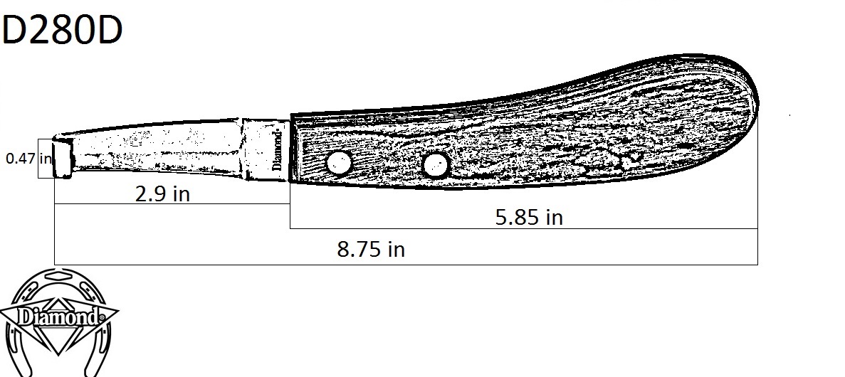 Diamond Hoof Knife, Double Edged