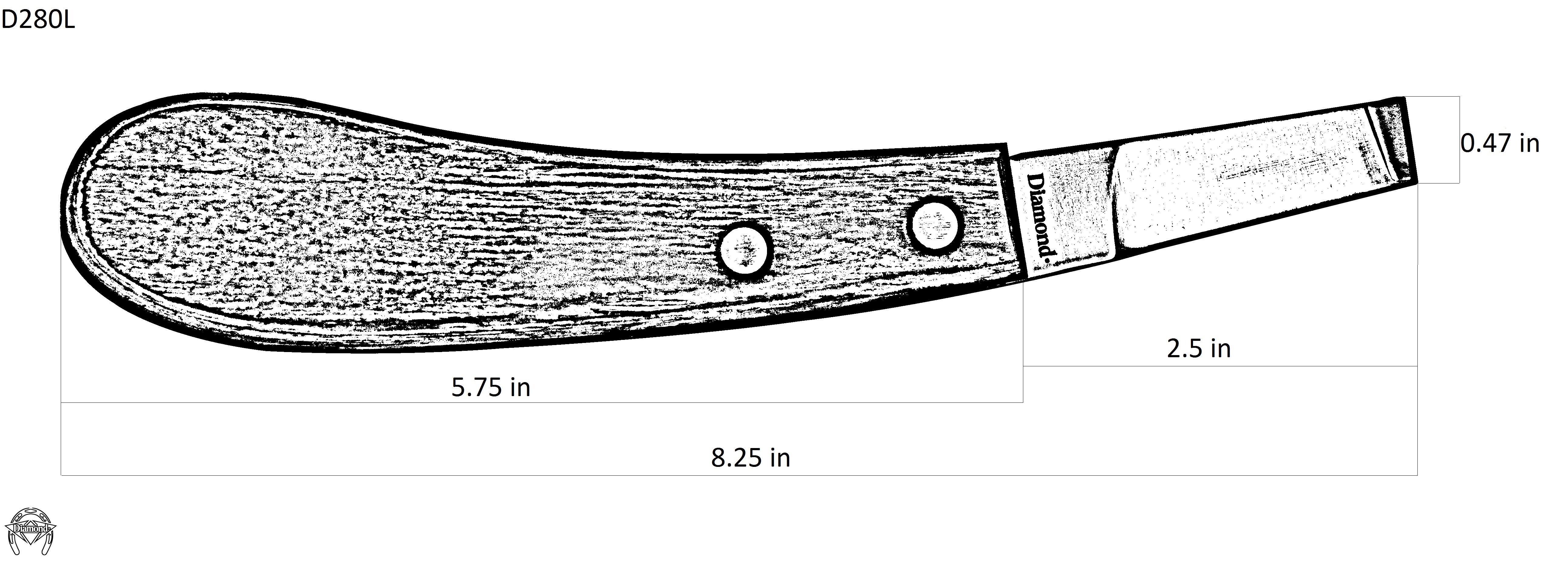 Diamond Left Wide Blade Hoof Knife