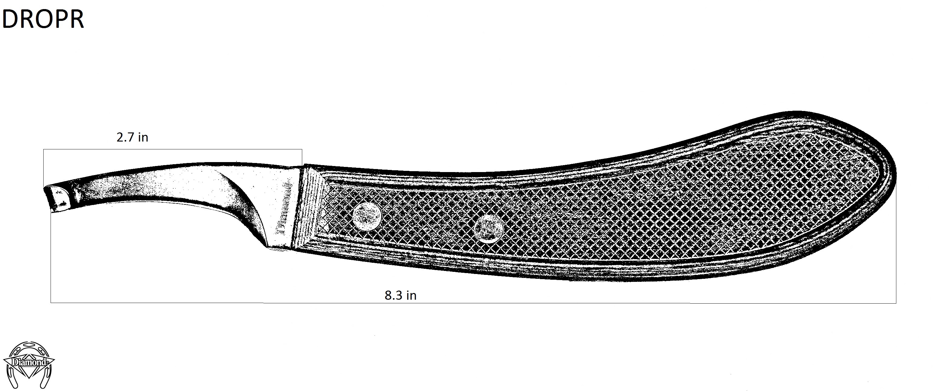 Diamond Right Hand Drop Blade Knife