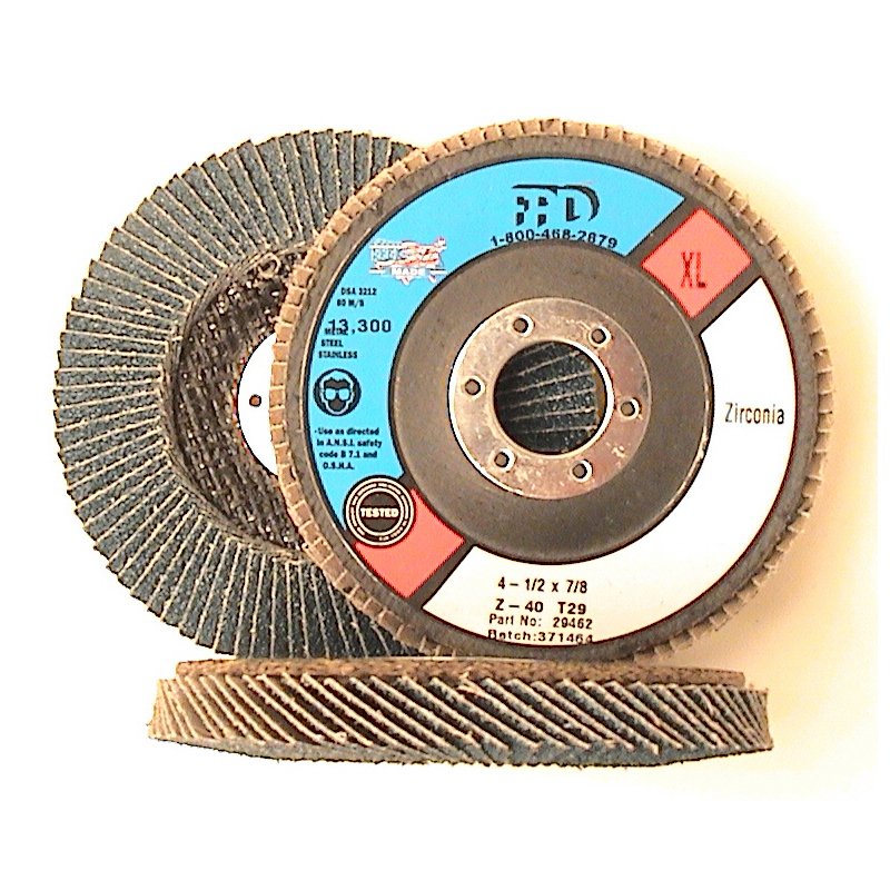FLAP DISC HIGH DENSITY ZIRCONIA 4 1 2 IN 40 GRIT