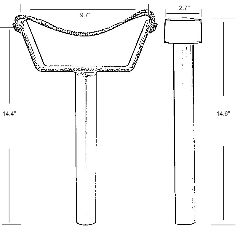 draft post and cradle w. measurements